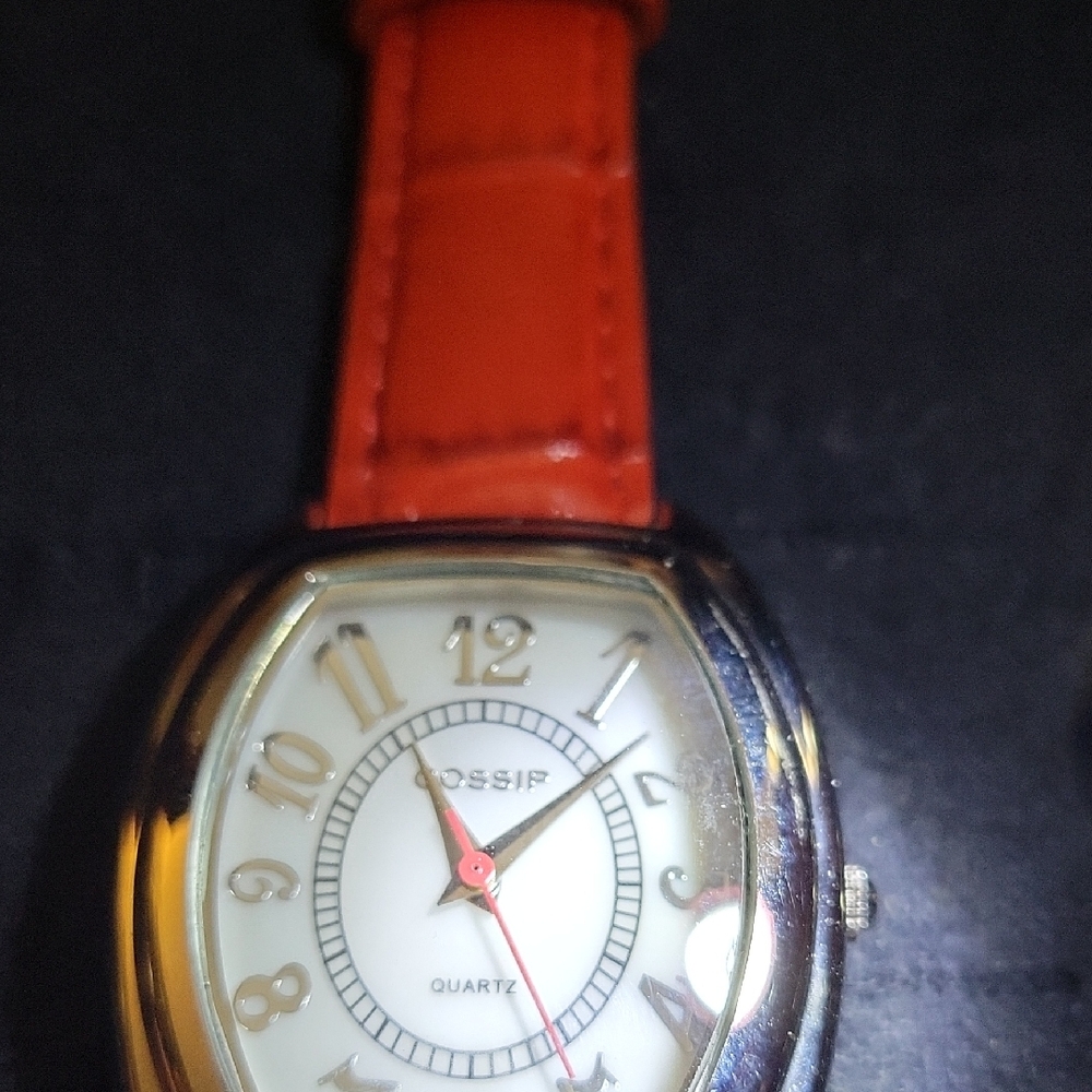 Gossip Silver Watch with Red Strap